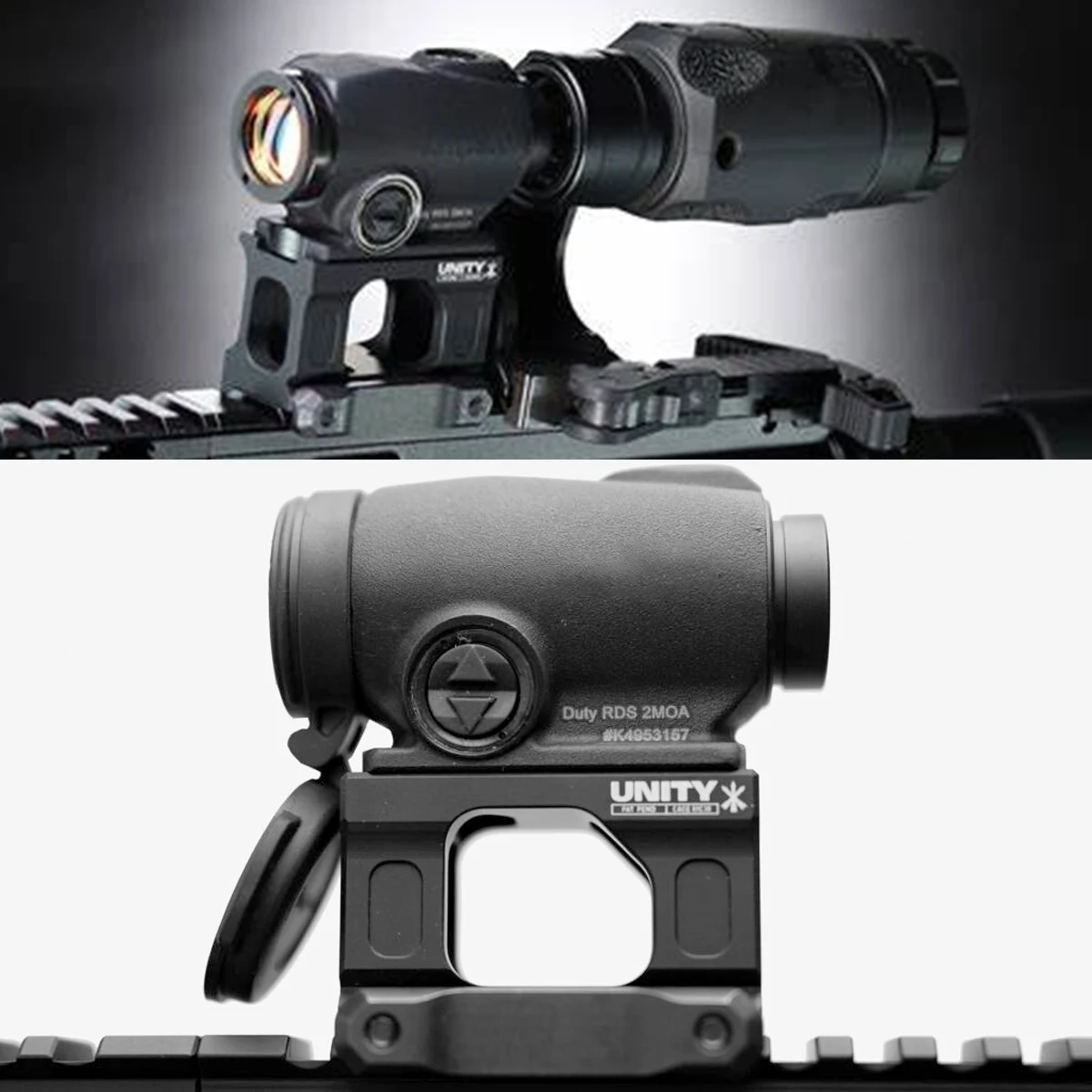 T01 T02 Red Dot Sight UNITY Soporte elevador rápido Duty RDS R5 Montaje offset 45 ° Base de alcance de mira de caza con soporte óptico de montaje lateral - imagen 2
