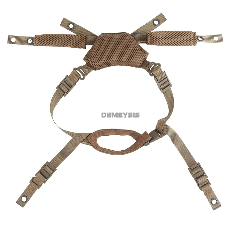 Correa táctica para casco, correa ajustable para la barbilla, sistema de suspensión interior, cordón colgante para casco de Paintball Airsoft para cascos Wendy - imagen 3