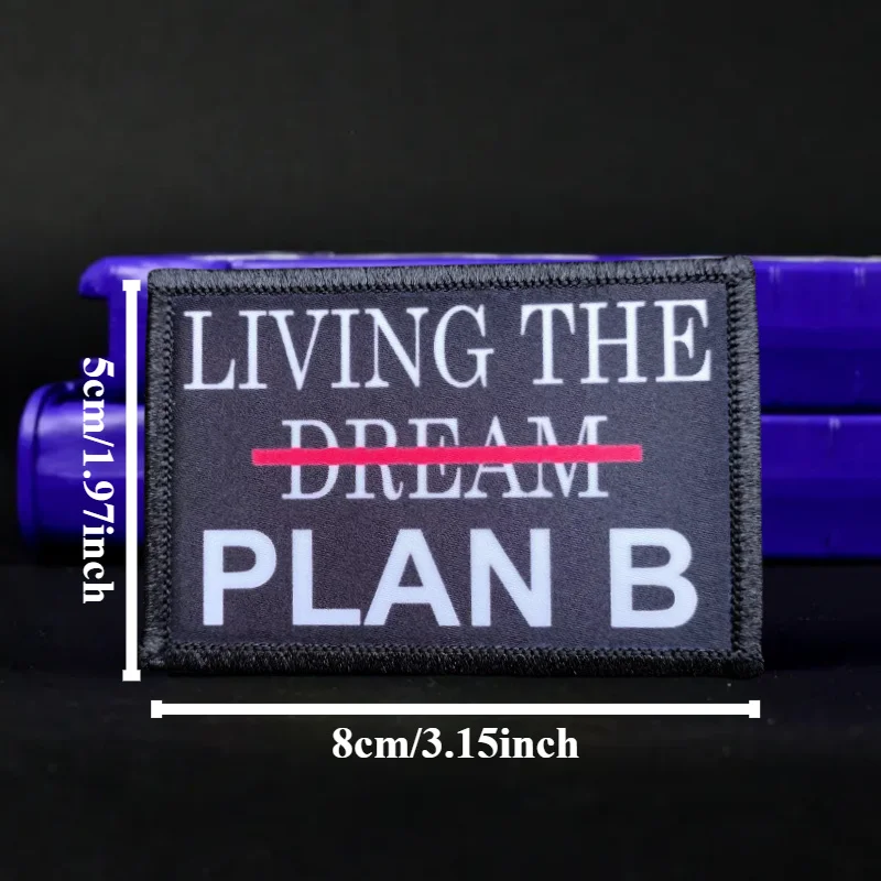 Living The Dream-patch divertido con estampado de gancho y bucle para ropa, insignia de moral militar, brazalete, pegatinas para mochila - imagen 3