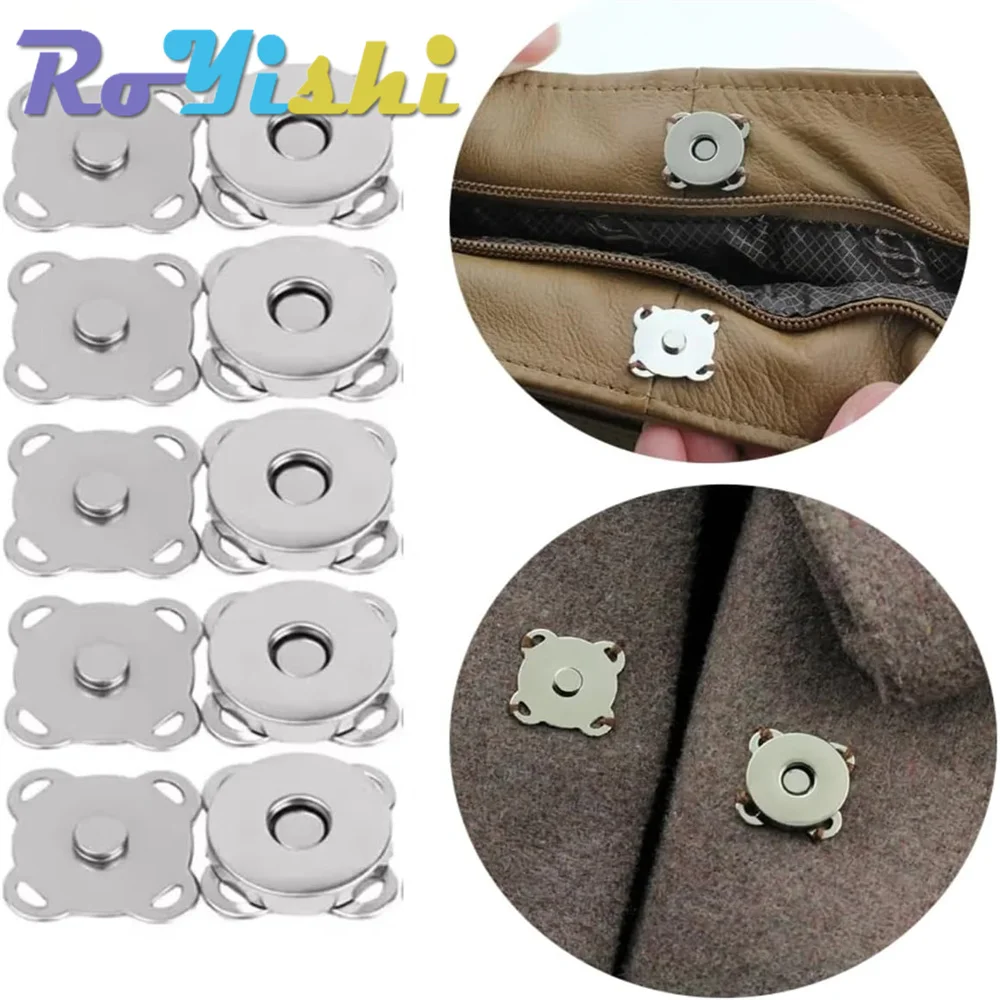 10 juegos de cierres magnéticos de Metal, botones para bolso, cartera, bolsa de ropa, accesorios de costura para manualidades DIY - imagen 5