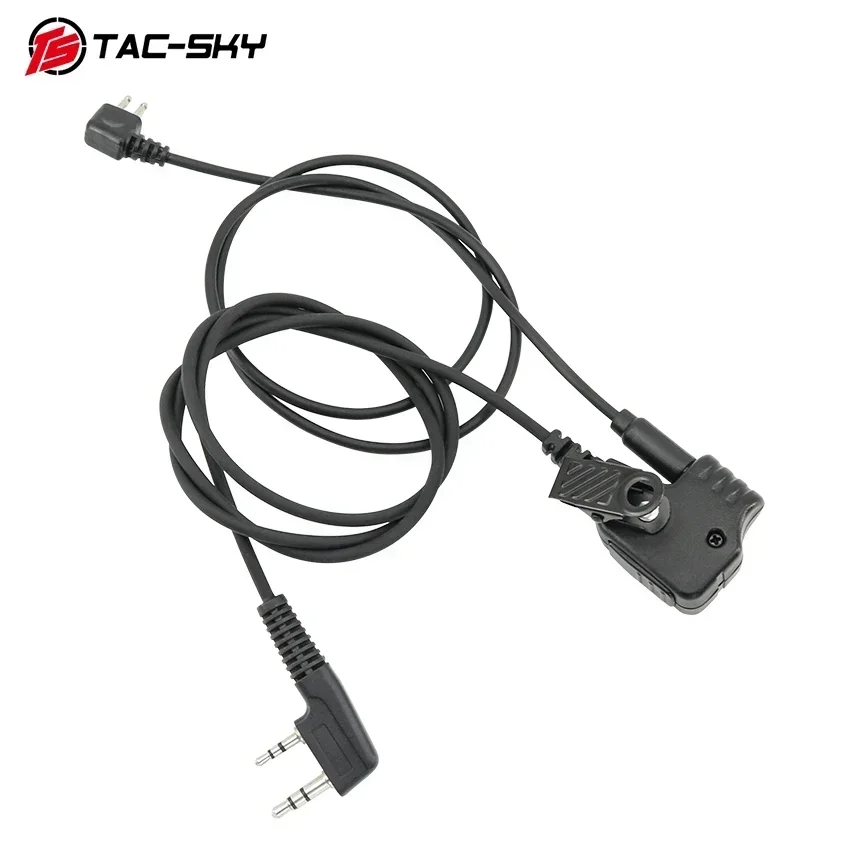 TAC-SKY táctico COMTA auriculares micrófono Cable adaptador para sin micrófono COMTA IPSC auriculares de disparo para Baofeng Uv5r Uv82v Walkie Talki - imagen 3