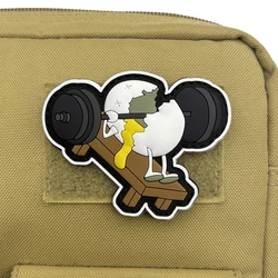 Barra de fitness para triturar cáscaras de huevo, parche luminoso de gancho y bucle de PVC, insignia moral, insignias tácticas, parches de accesorios de ropa