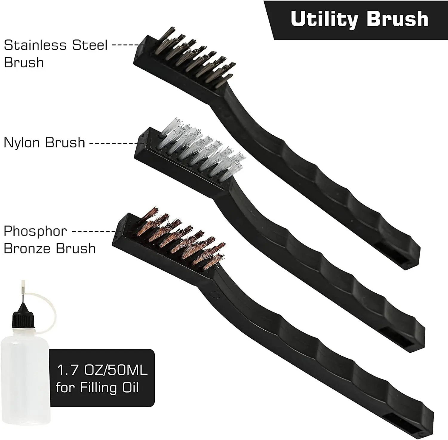 Kit limpieza armas de fuego cepillos latón soporte AK47 universal - imagen 5
