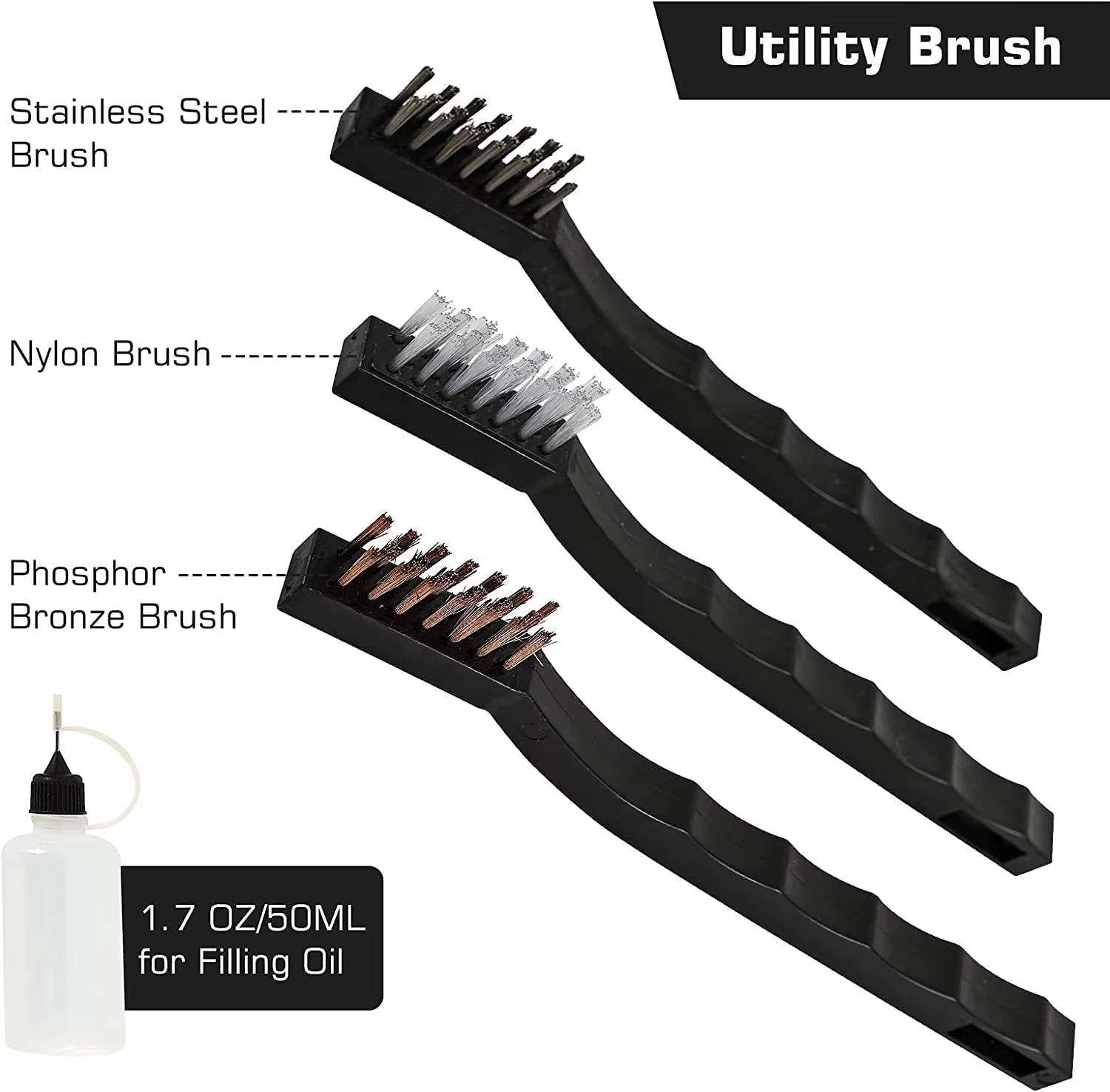 Kit limpieza armas de fuego cepillos latón soporte AK47 universal - imagen 5