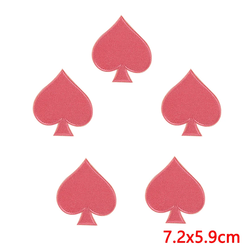 10 unids/lote de parches bordados Fusibles con emblema de póker para ropa, parches para planchar para ropa, corazones, palos, espadas, pegatina de diamantes - imagen 4