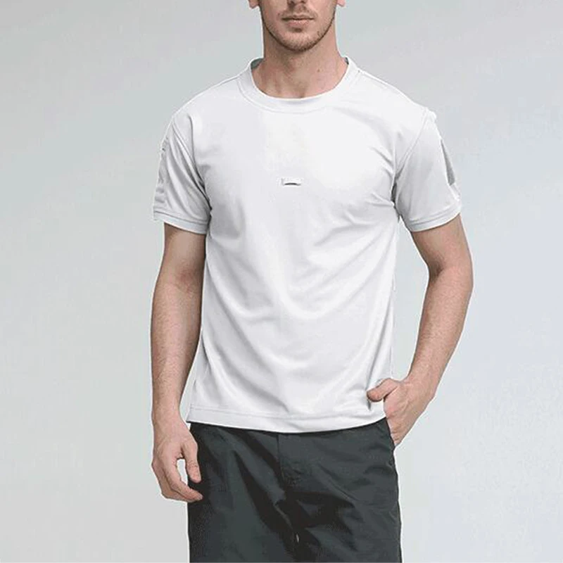 Camisetas tácticas para hombre, camisa de manga corta de secado rápido para deportes al aire libre, militar, senderismo, soldado del ejército, ropa transpirable - imagen 2