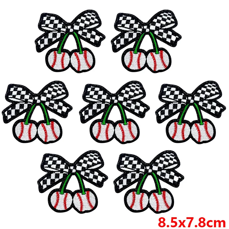 10 unids/lote, venta al por mayor, parche bordado de béisbol y fútbol, parches para planchar en ropa, apliques para el día del juego, parches para coser DIY en la ropa - imagen 5