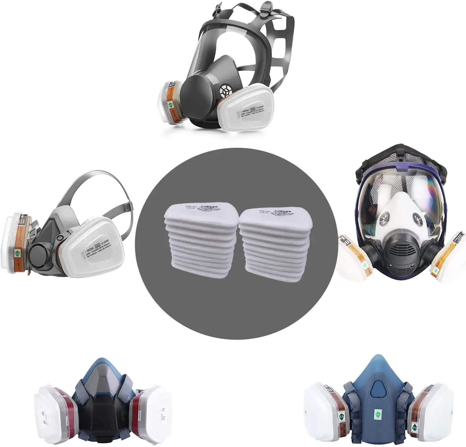 Mascarilla antipolvo con filtro de algodón 5N11 para respirador de la serie 3M, máscara de Gas químico reemplazada, 6001/6200/7502/6800, 501 - imagen 3