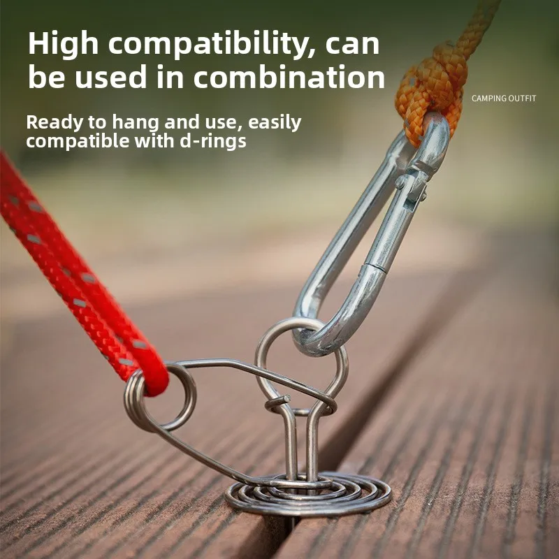 Tienda de campaña, clavos para cubierta de uñas, hebilla de resorte de torsión de pulpo, hebilla de cuerda de vino, hueso de pescado, accesorios para tienda de campaña de escalada y senderismo - imagen 3
