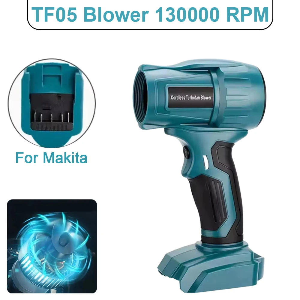 Mini soplador de chorro, ventilador Turbo violento portátil para Makita/Dewalt/Milwaukee/Bosch/Ryobi, ventilador de mano inalámbrico con batería de iones de litio de 18V y 20V - imagen 2
