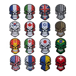 Alemania, Francia, Reino Unido, España, EE. UU., México, Italia insignias bandera parches militares, tela de calavera bordado mochila apliques embleem táctico