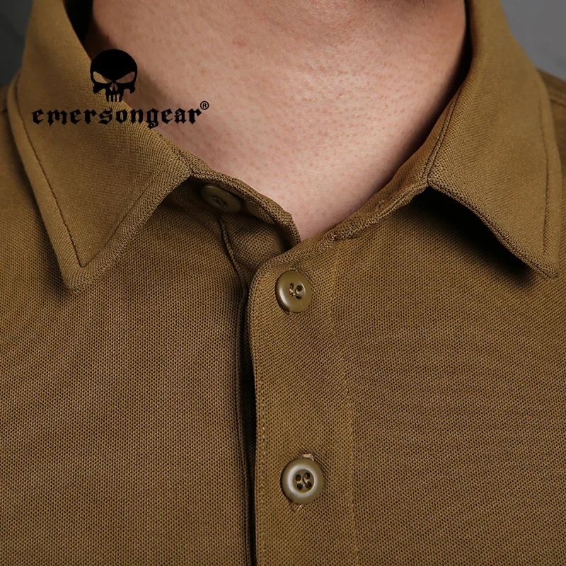 Emersongear-Camiseta POLO deportiva con etiqueta azul, camiseta elástica suave de secado rápido, camisetas para exteriores, senderismo, caza, pesca, camisetas de estilo - imagen 4