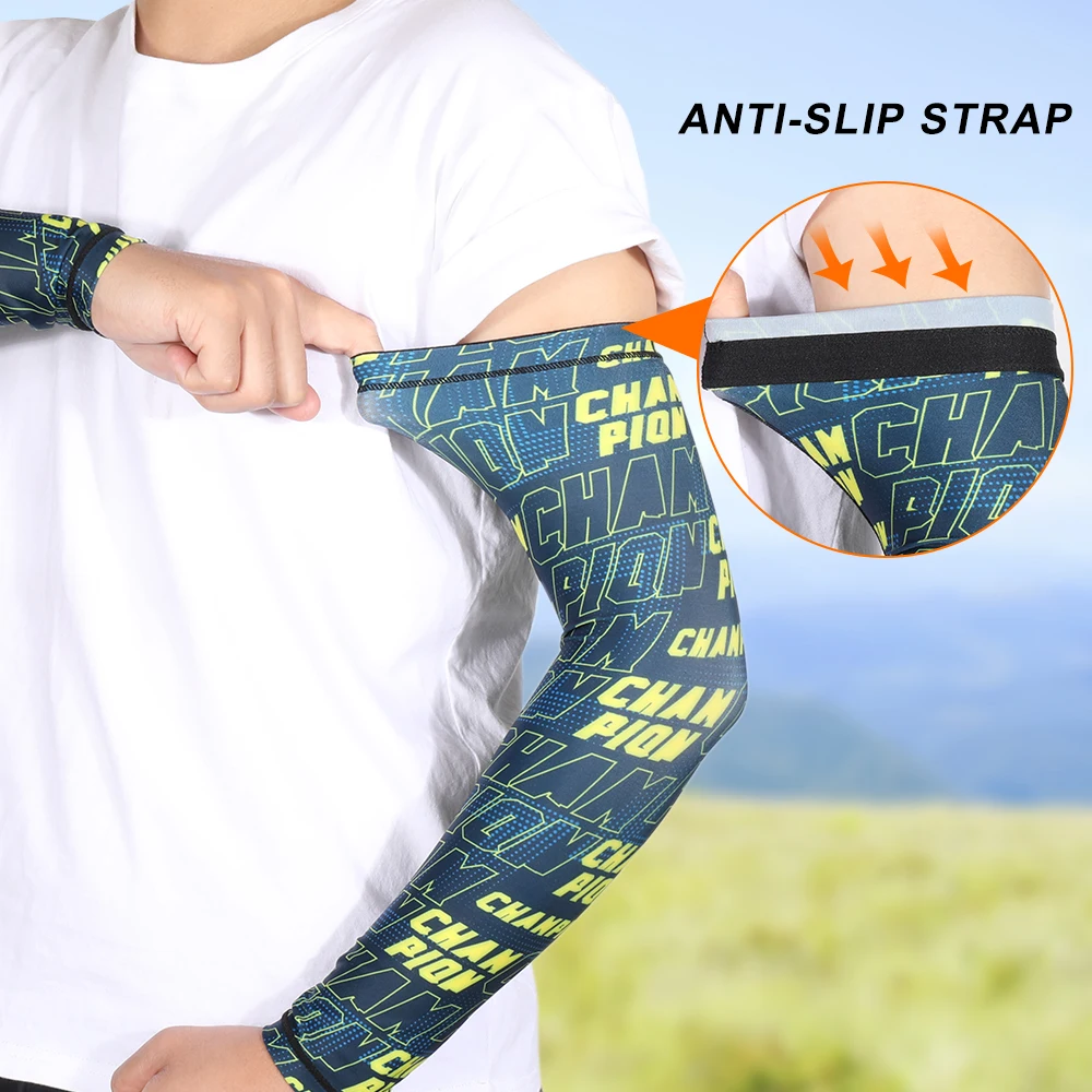 Mangas de brazo de refrigeración de hielo para hombres y mujeres, protección solar, deportes, correr, ciclismo, senderismo, Golf, baloncesto, puños antideslizantes, calentador de brazos - imagen 5