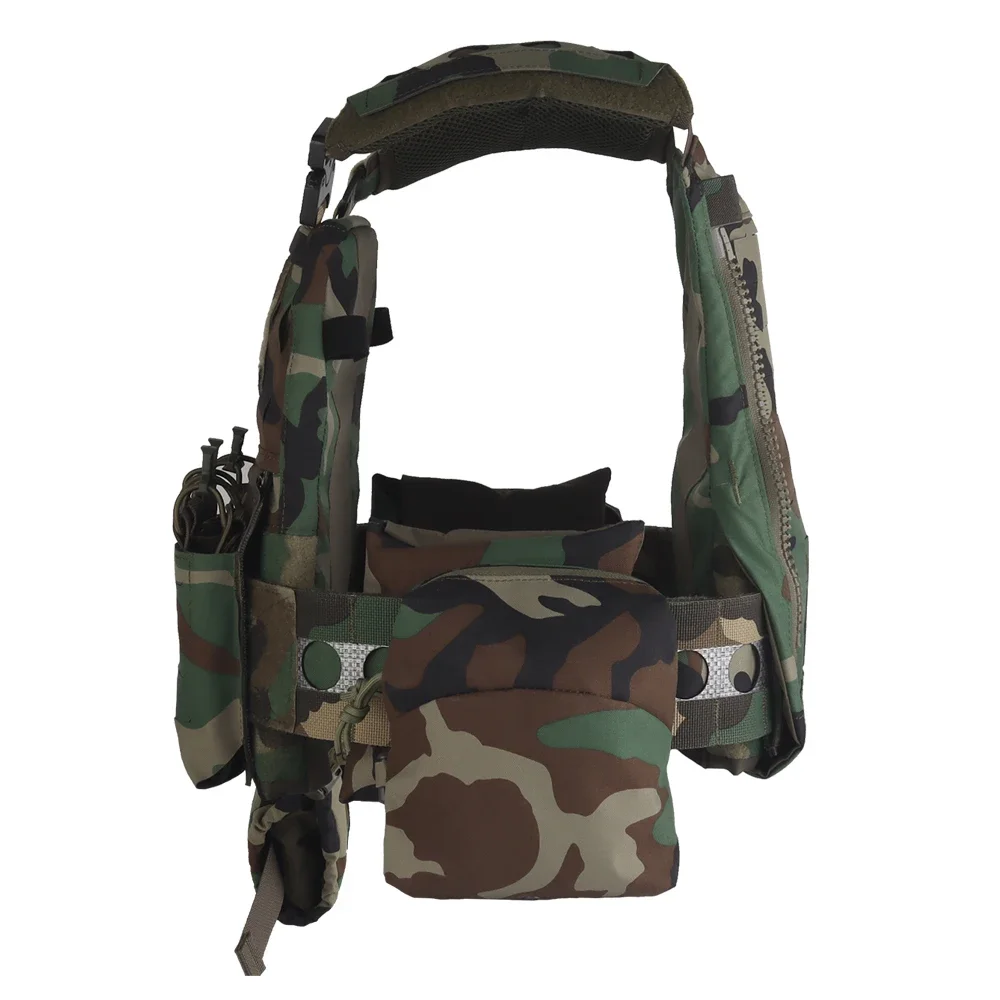 Chaleco táctico Portaplacas estilo Ferro V5 FCPC Tiger Stripes con bolsillos laterales, bolsa triple para revistas, rollo 1 bolsa para traumatismos IFAK - imagen 5