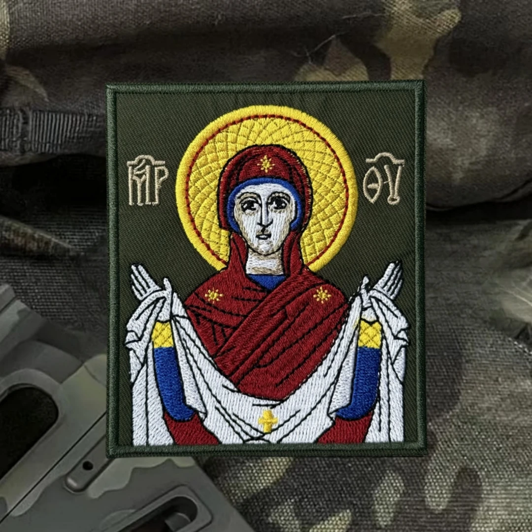 Parche táctico bordado Virgen María – Moral militar con velcro - imagen 4