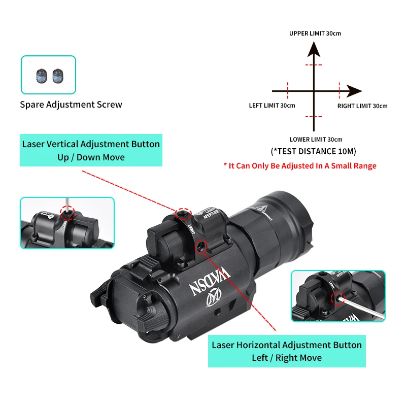 Linterna colgante X400UH-A de Metal X400 de WADSN, Láser de punto rojo de alta potencia, 800 lúmenes, luz blanca, lámpara de pistola, accesorios para armas - imagen 2