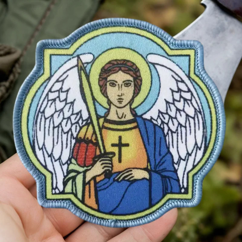 Parche de impresión del Arcángel Michael, parches militares de gancho y bucle para ropa, sombreros, insignia de moral táctica, pegatinas decorativas para mochila - imagen 2
