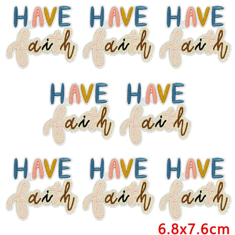 10 unids/lote de parches bordados con eslogan de dibujos animados/letras, parche con logotipo, parches termoadhesivos para planchar para ropa, insignias - imagen 2