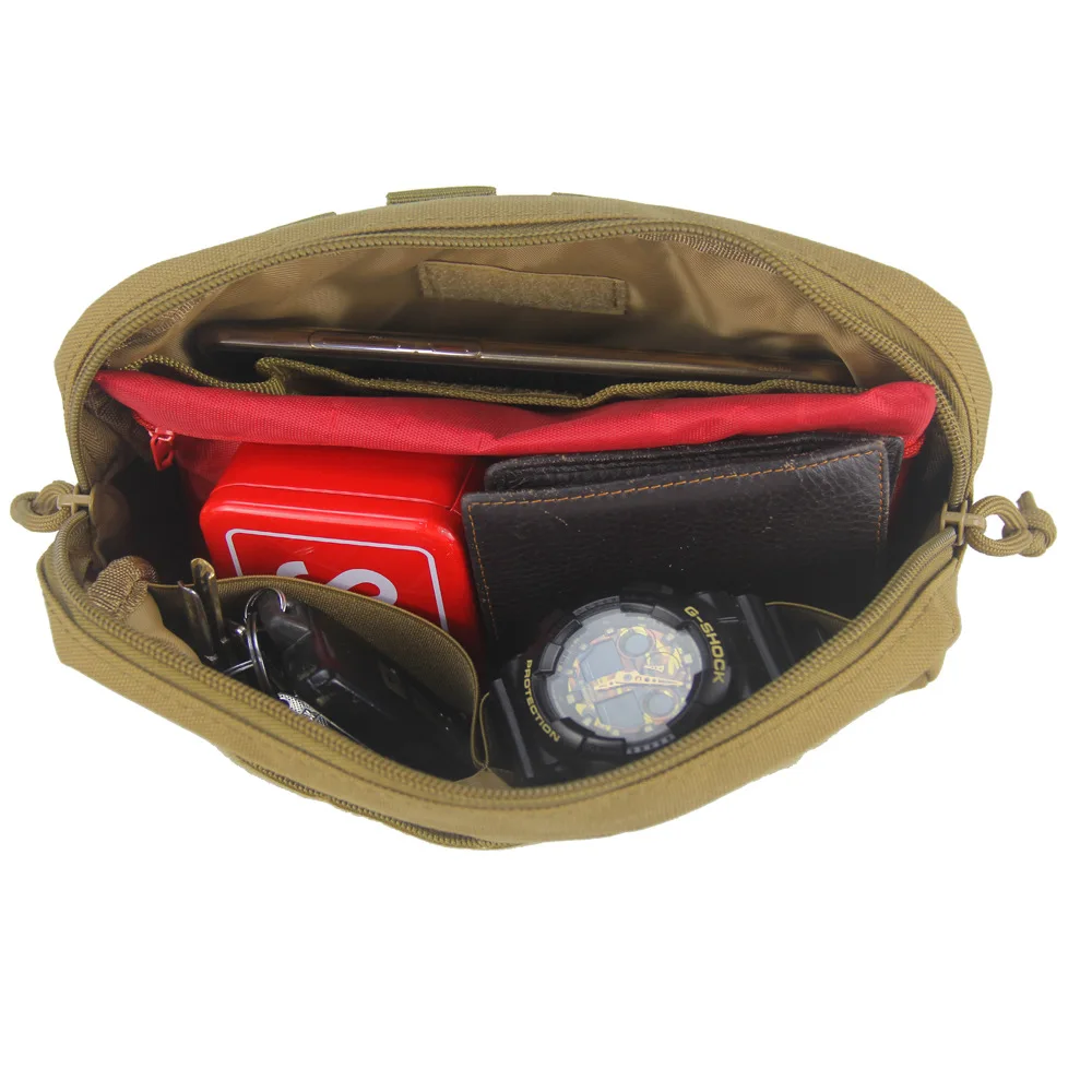 Riñonera EDC para acampar al aire libre, bolsa para herramientas EDC, billetera, riñonera, bolsa para teléfono, bolsillo para cinturón de caza Molle de nailon - imagen 5