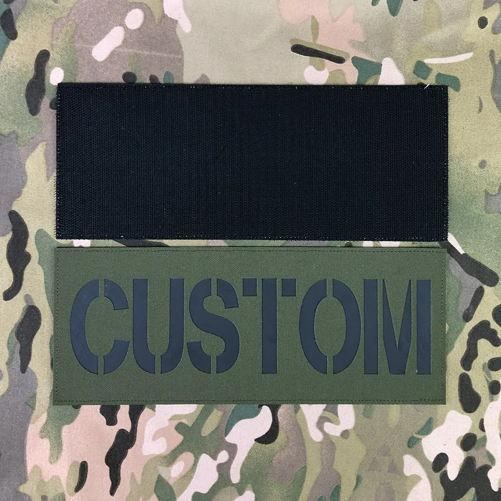 Parche trasero de reflexión infrarroja IR IFF, cintas de nombre con corte láser personalizado, letras negras, tácticas de moral, Airsoft militar, 25cm - imagen 5