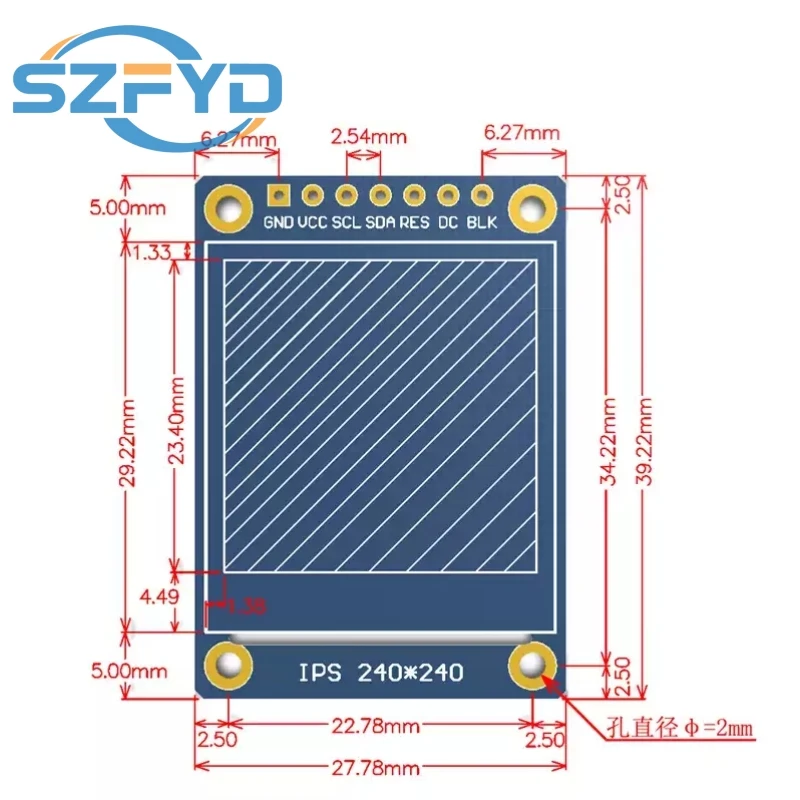 Pantalla TFT en color de 1,3 pulgadas Módulo de pantalla LCD IPS de alta definición Chip 240x240 ST7789 - imagen 5