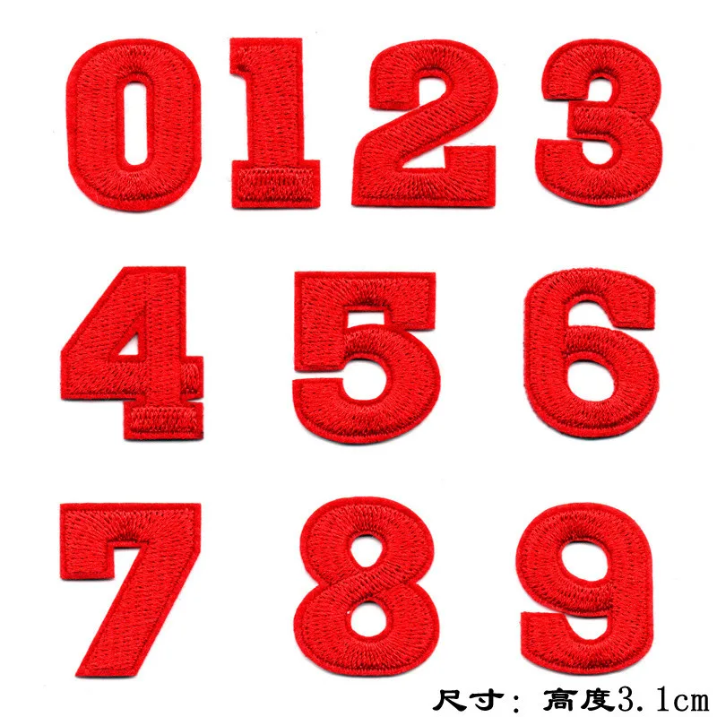 Parches bordados con números coloridos 0-9 para ropa, sombrero DIY, Jersey, zapatos, planchado, decorar, parches para planchar para ropa, insignia para coser - imagen 4