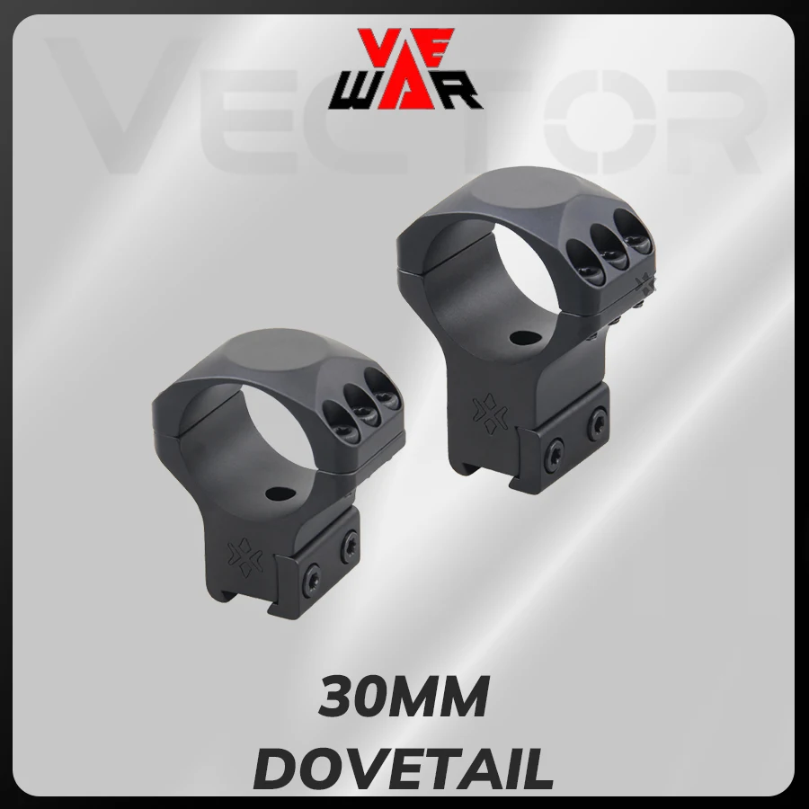 Óptica vectorial, anillos de alcance de cola de milano de 30mm para equipo Airsoft, alcance de caza