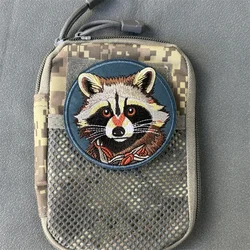 Parche "Raccoon", insignia de moral táctica, gancho bordado y bucle, mochila, ropa, accesorios decorativos, pegatina, brazalete