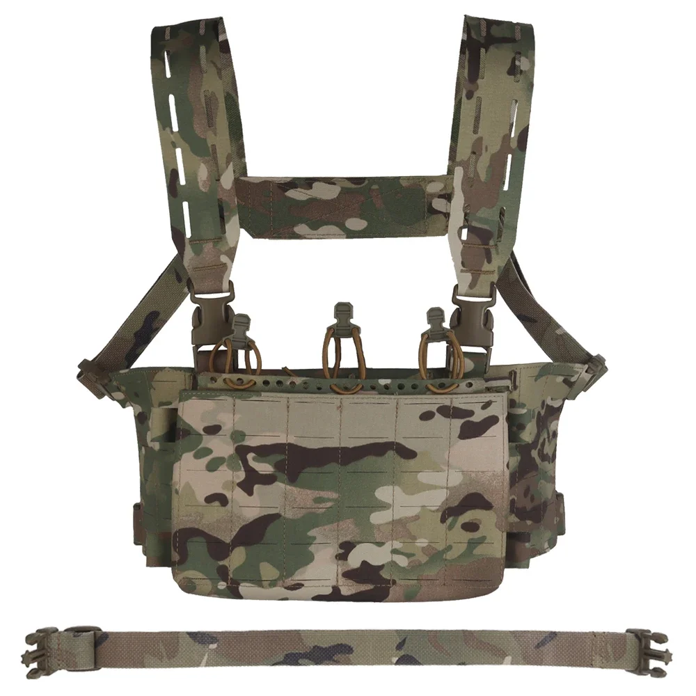 Plataforma de pecho táctica con bolsa Triple Mag 556, chaleco Modular MOLLE Airsoft, equipo de camuflaje multifuncional para Cosplay de caza - imagen 2