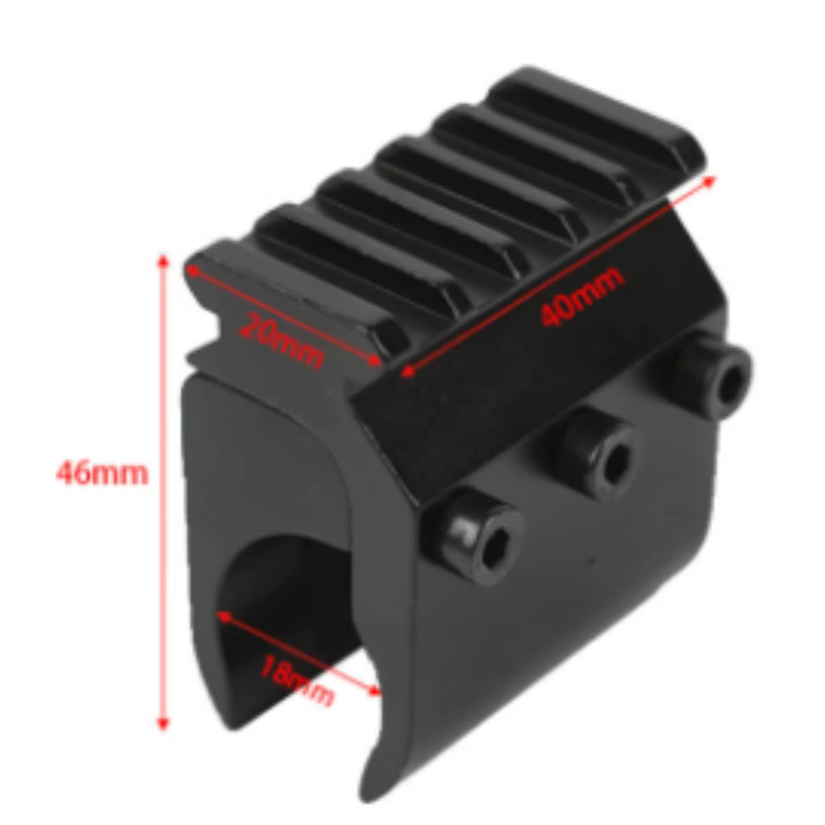 Adaptador Picatinny para tubo 17-27mm - soporte aluminio linterna - imagen 3
