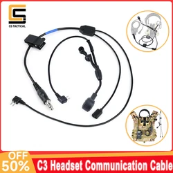 WADSN Auriculares tácticos PTT inalámbricos nylon C3 para radio
