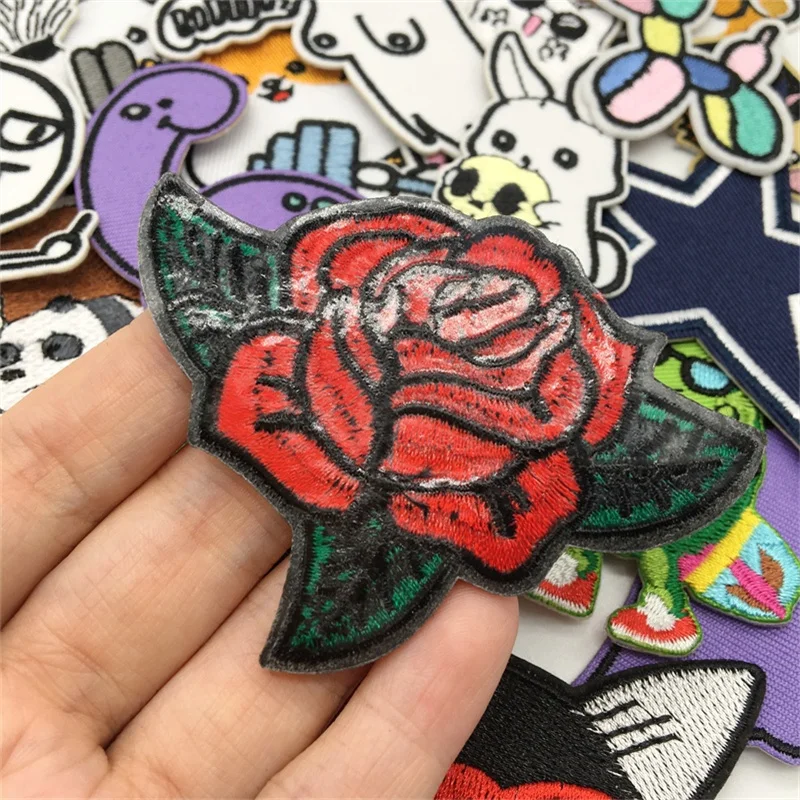 Lote de parches Amine para bordado, parches mezclados de dibujos animados al azar, parches para planchar para apliques de ropa, accesorios de costura DIY, 10/15 Uds. - imagen 5