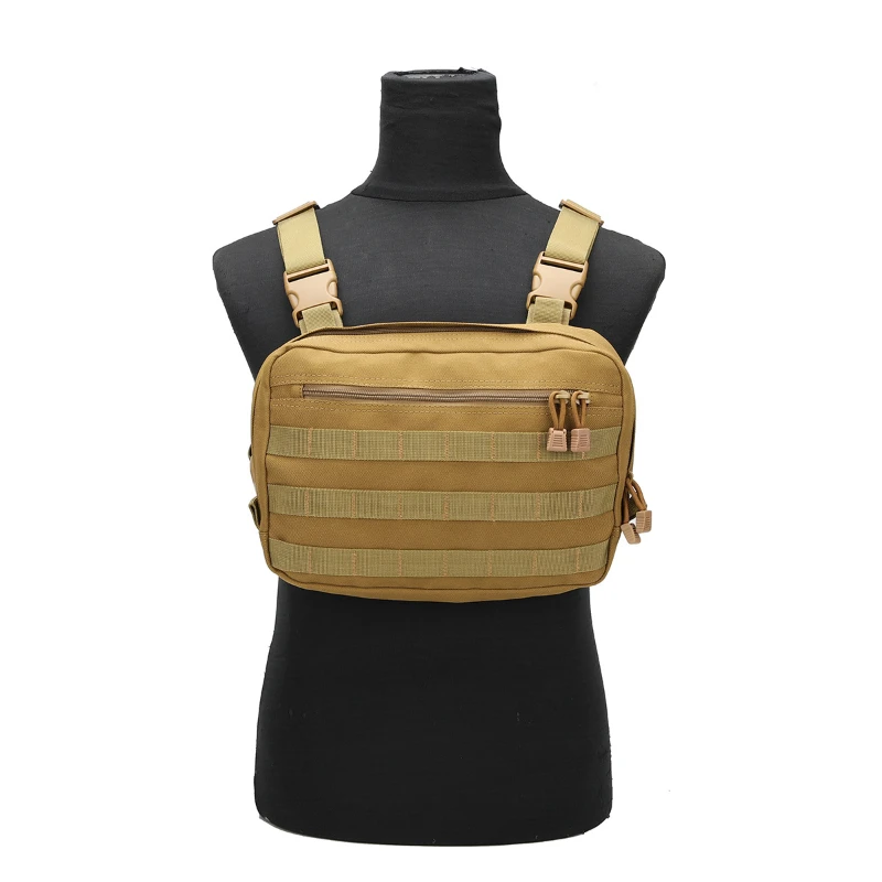 Bolsa táctica para aparejo de pecho, bolso de hombro MOLLE para el pecho, bolsa táctica EDC multiusos para combate, mochila frontal para chaleco - imagen 3