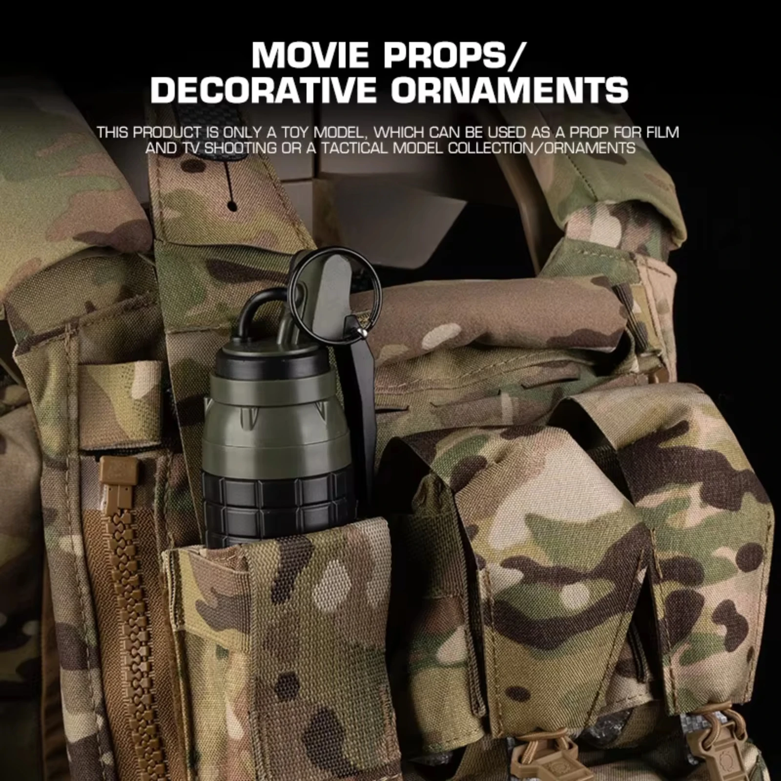 Granadas de mano, modelo simulado ABS con anillo extraíble, espacio de almacenamiento, adornos decorativos para accesorios de caza - imagen 2