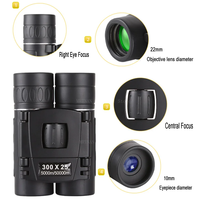 Telescopio con Zoom 900X25 50000m, binoculares profesionales BAK4 HD potentes, Monocular portátil de largo alcance o turismo de acampada al aire libre - imagen 5