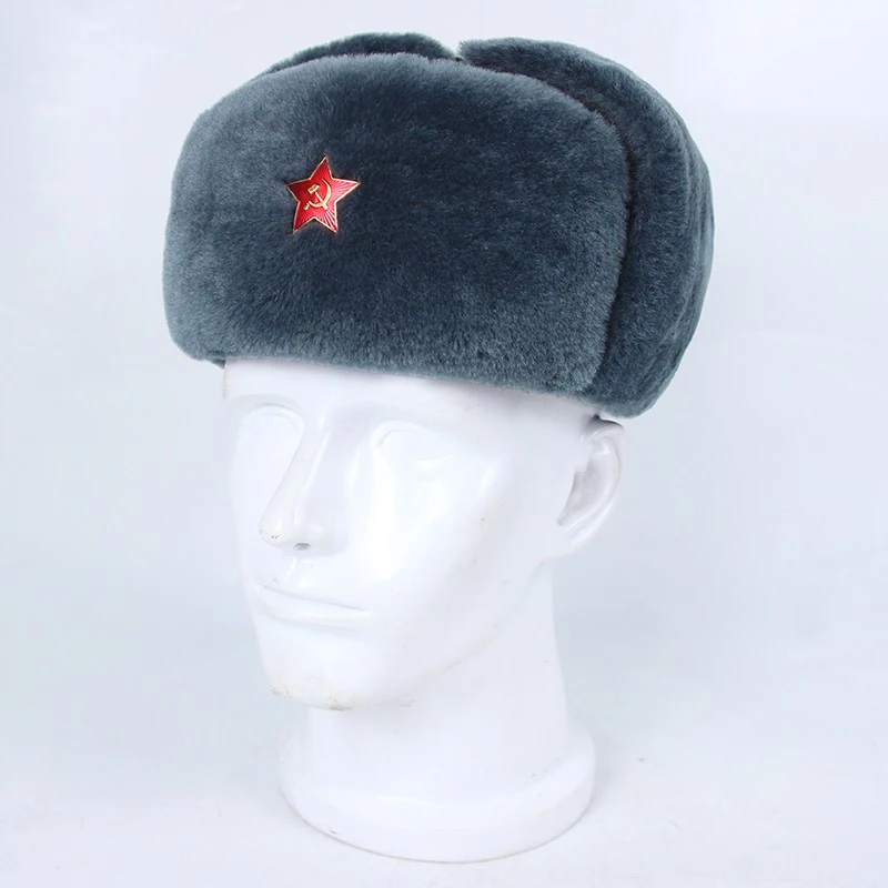 Ushanka Gorro de algodón cálido y grueso Gorro de invierno gris Gorro de Lei Feng capitoné - imagen 5