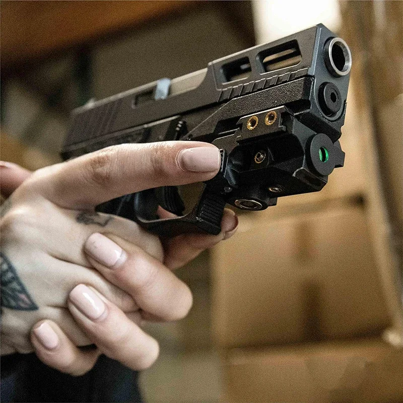 Mira láser compacta táctica para Glock 43X 19 G43X MOS rojo/verde Airsoft pistola magnética recargable Picatinny Rail caza - imagen 4