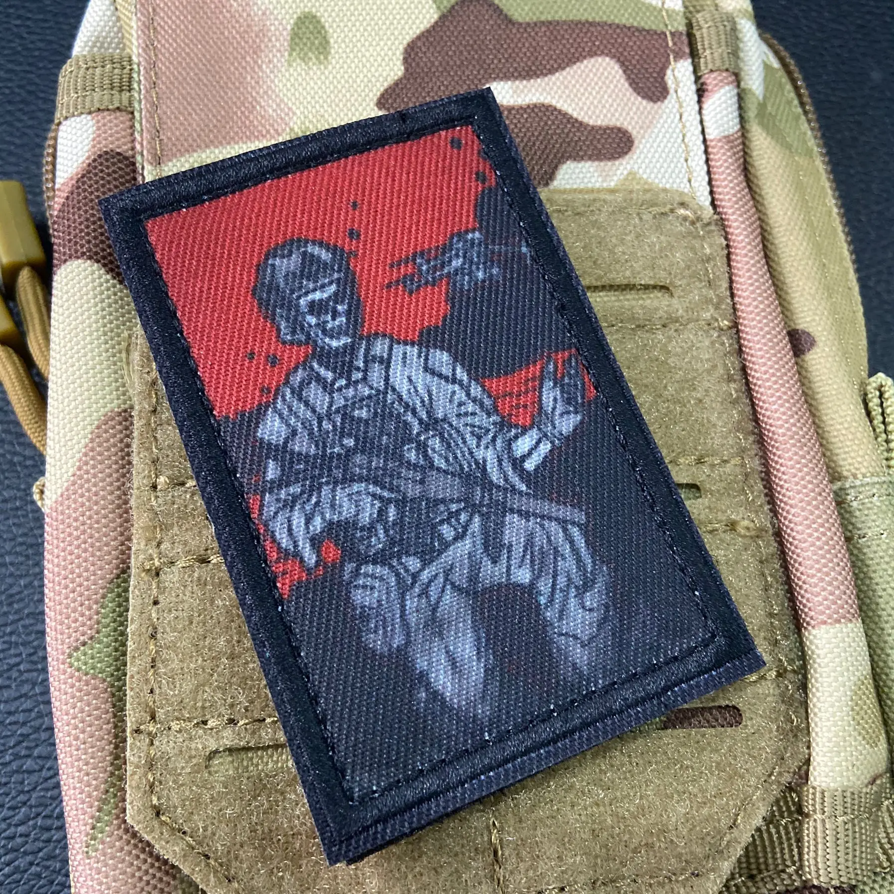 Parche de impresión táctico del soldado guerrero del telescopio, insignia del emblema del gancho para uniforme, chaleco, mochila, gorra, equipo - imagen 5