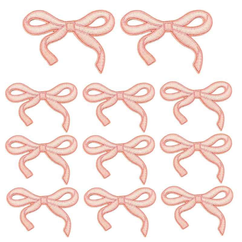 20 unids/set de parches bordados con lazo de mariposa colorido de dibujos animados, parches para planchar para ropa DIY, falda, sombreros, zapatos, apliques de costura - imagen 3