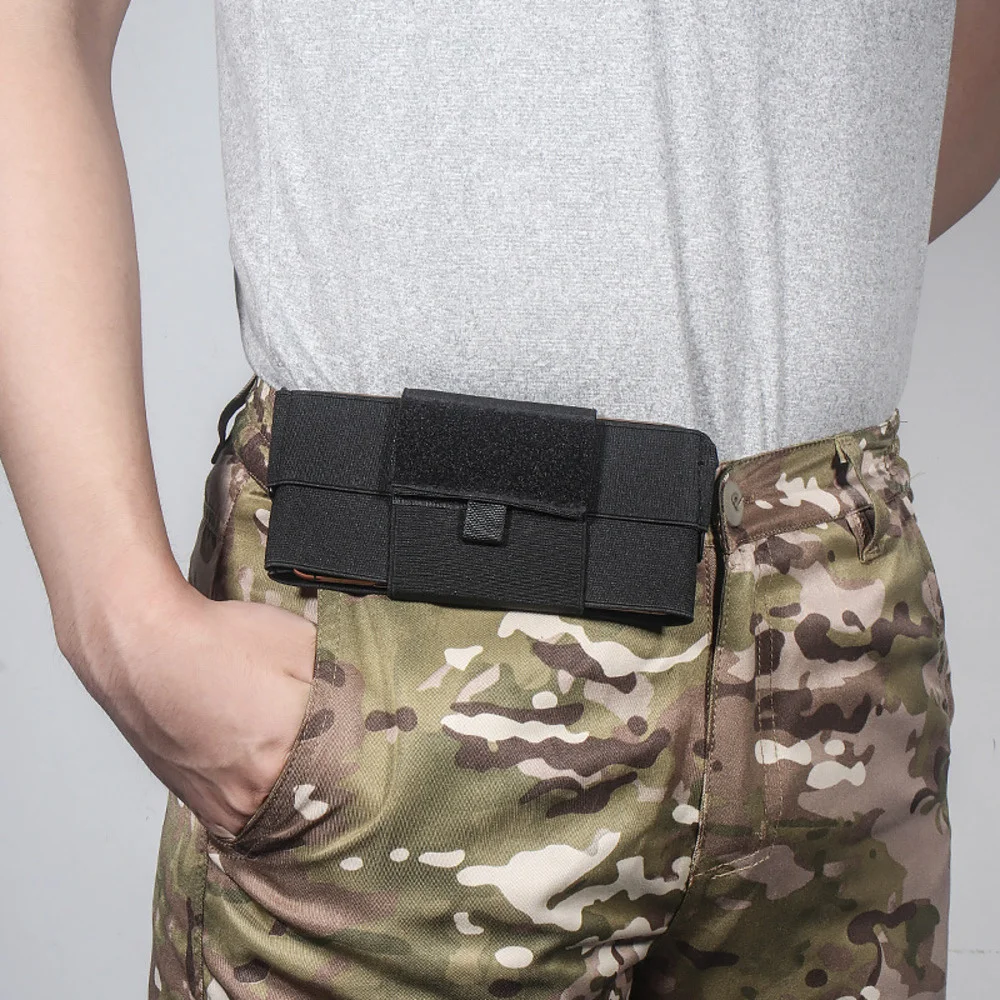 Bolsa táctica elástica oculta, soporte ultrafino para teléfono móvil, paquete de cinturón de cintura, gancho G, bolsa para deportes al aire libre - imagen 5
