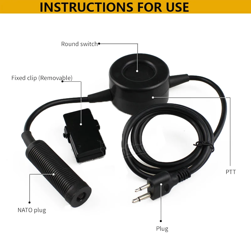 Baofeng Radio Ptt adaptador de auriculares tácticos Kenwood Icom Midland Motorola, auriculares militares para teléfono móvil, walkie-talkie TCI PTT - imagen 5