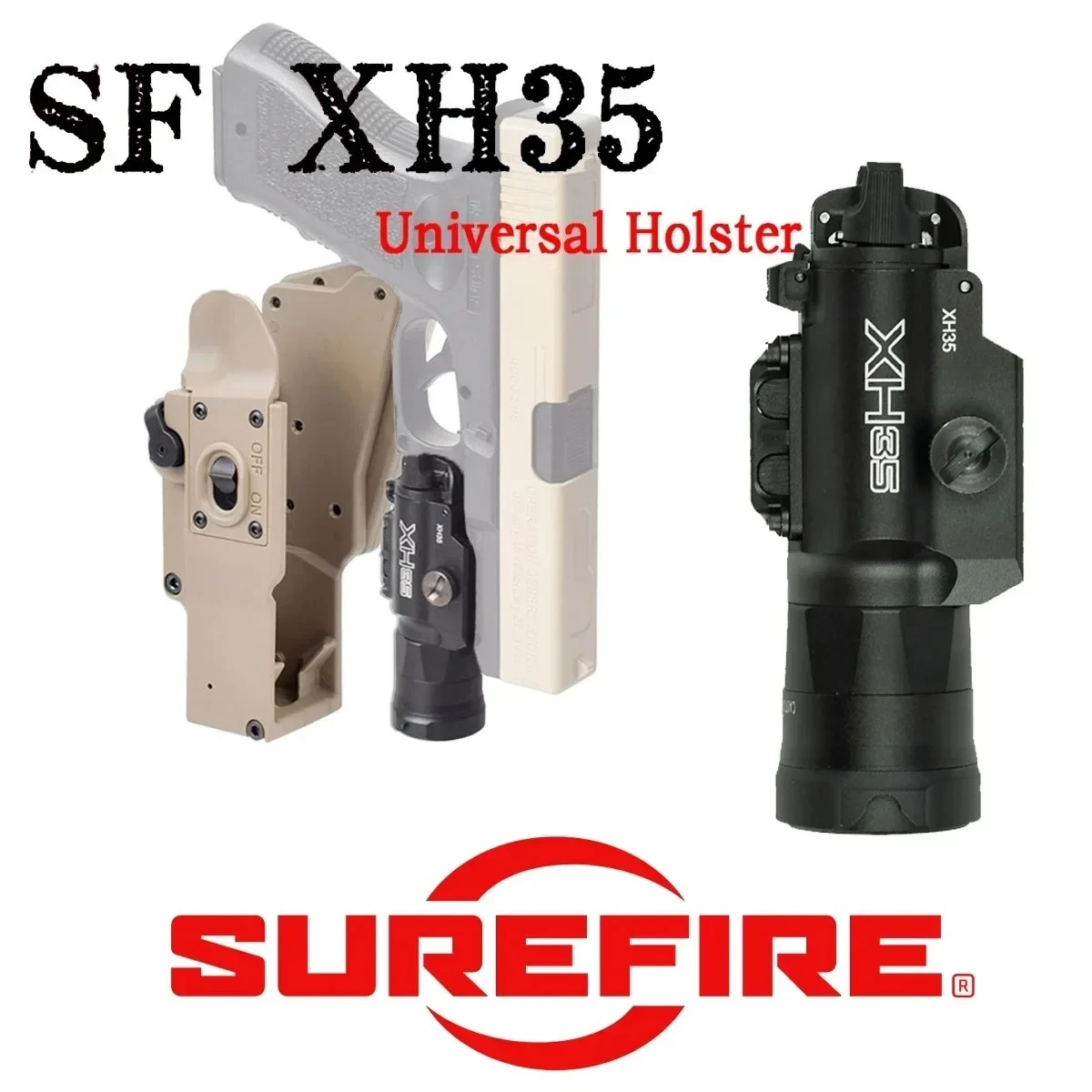 Funda táctica Surefire XH35 para armas LED de doble salida, funda de pistola Universal para pistola de caza G17, luz de explorador de pistola rápida