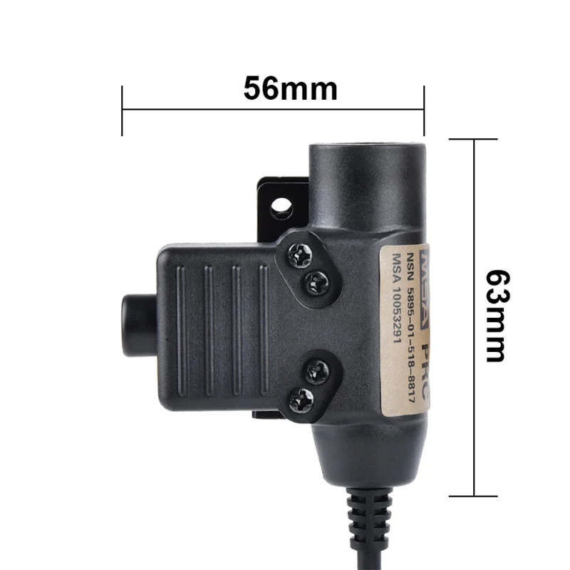 WADSN táctico militar U94 PTT 7,0 enchufe adaptador de auriculares para COMTAC Earmor Baofeng Kenwood Walkie Talkie Radio Motorola Midland - imagen 5