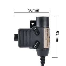 WADSN PTT táctica con jack para auriculares COMTAC y walkie