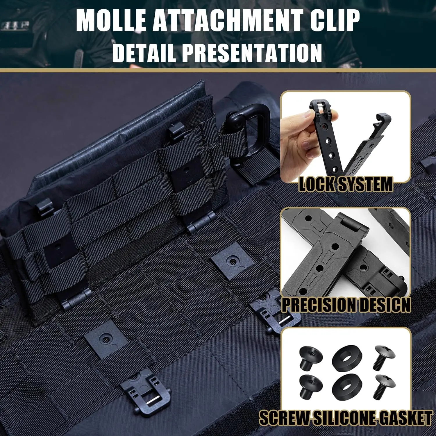 Clip MOLLE-LOK para funda KYDEX con hebilla trasera - imagen 3