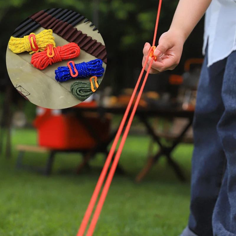 Hebillas para tienda de campaña, Tensor de cuerda ajustable, accesorios para acampada, 10 unidades - imagen 2