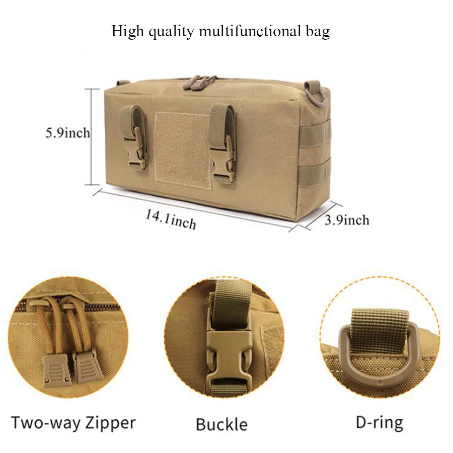 Bolsa táctica con sistema de bolsa de Camping de nailon 1000D, bolsa MOLLE para acampar, bolsas multifunción para exteriores, paquete de accesorios de escalada - imagen 4