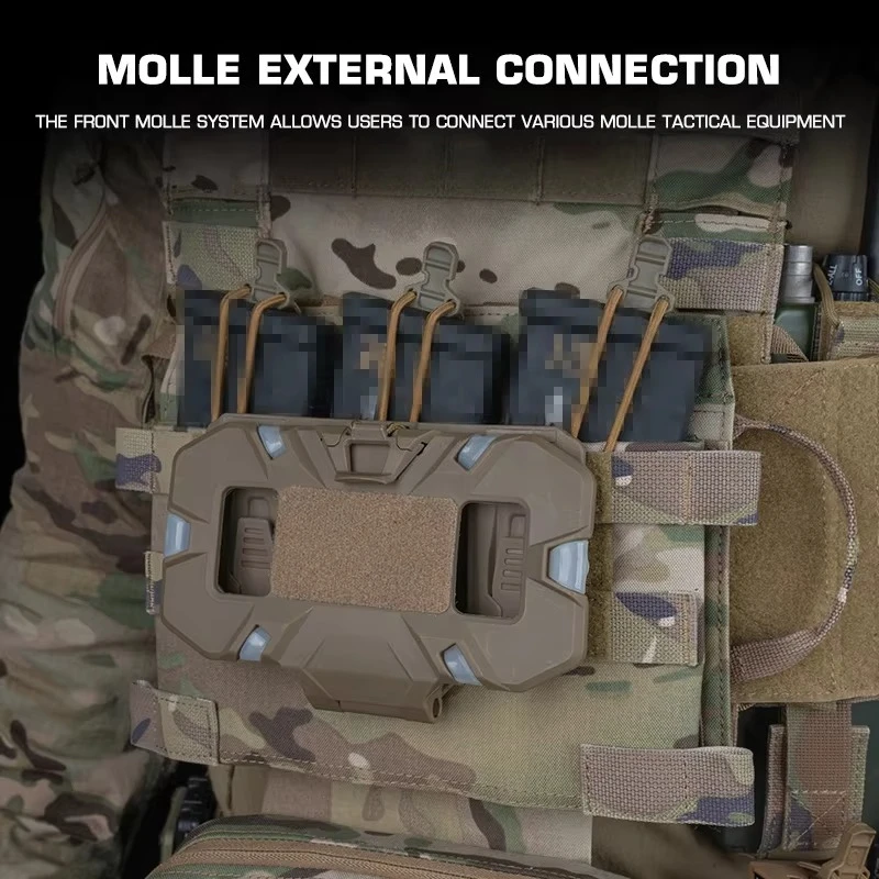 Placa Triple Mag serie MOLLE R con hebilla de liberación rápida para portador de placa de PC y accesorios de caza con aparejo de pecho - imagen 2