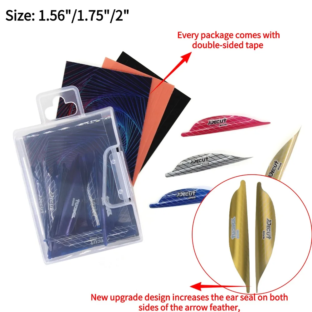 50 Uds paleta giratoria 1,56/1,75/2 pulgadas tiro con arco flecha pluma ala derecha plástico espiral Fletches tiro caza objetivo flecha Fletching - imagen 3