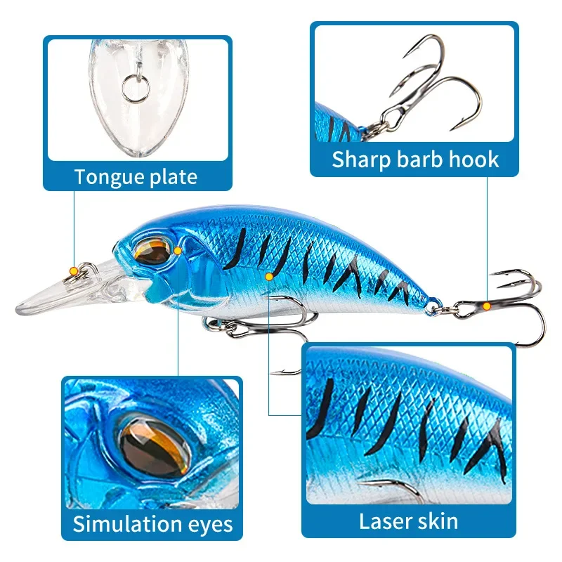 Señuelo de pesca flotante, cebo duro de manivela, calidad profesional, profundidad de 15,5-2,0 m, modelo caliente, 89mm, 2,5g, 7 colores, nuevo - imagen 5